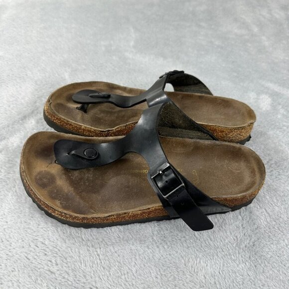 Birkenstock Gizeh Black Leather Thong Sandals Women’s Size 40 EU - Picture 9 of 12
